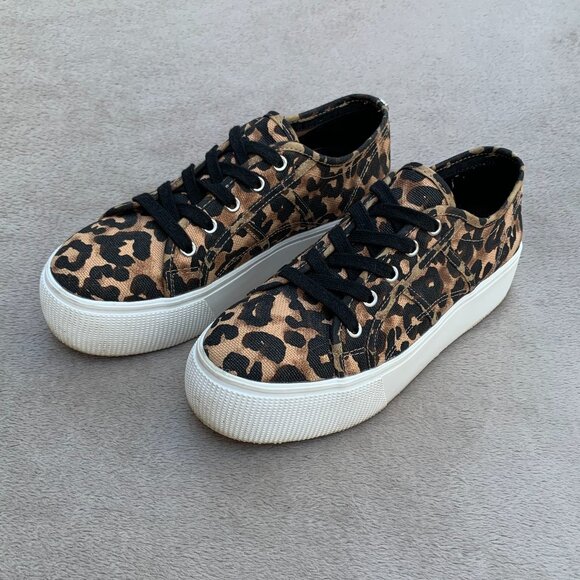 Steve Madden Emmi Women's Leopard Print Platform Sneakers Sz 8.5 - Picture 5 of 15